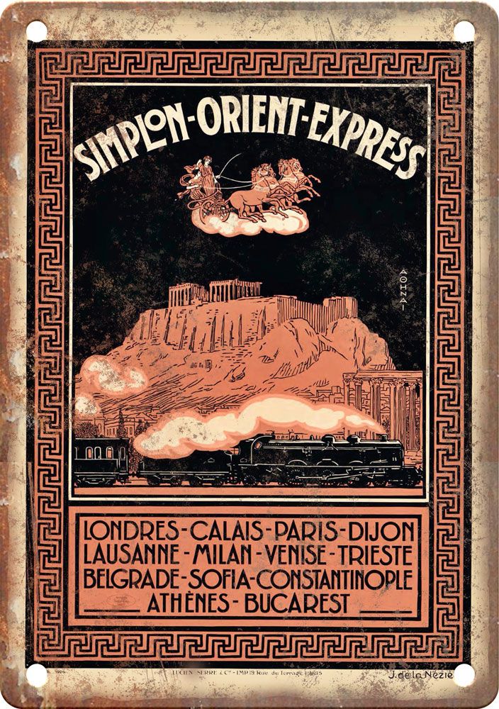 Vintage Orient Express Travel Poster Reproduction Metal Sign T371