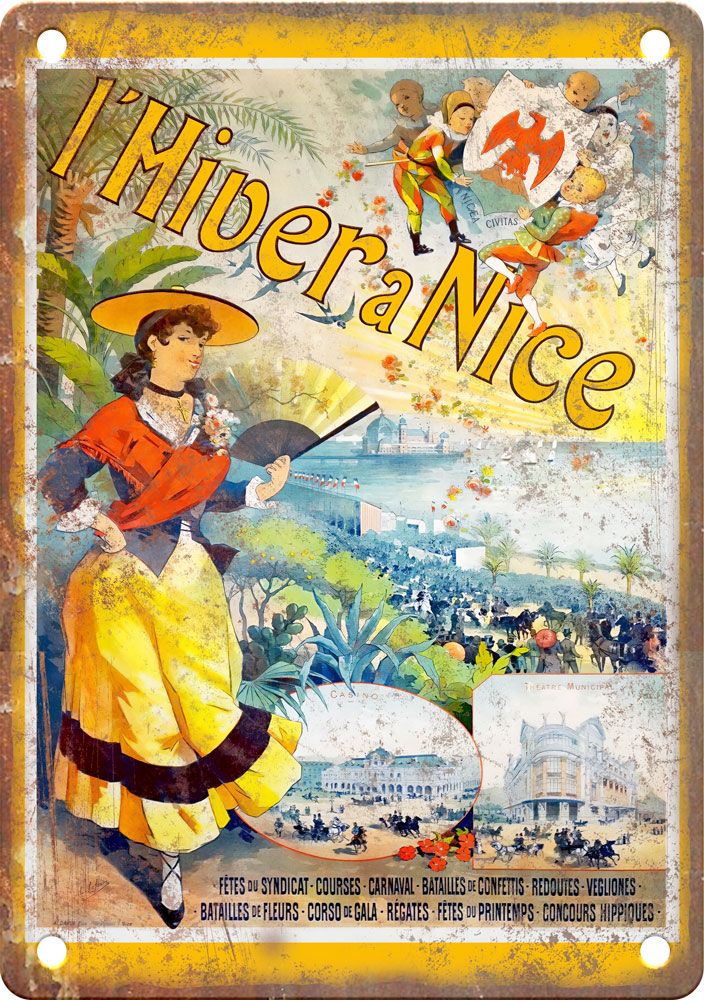 Vintage French Travel Poster Reproduction Metal Sign T375