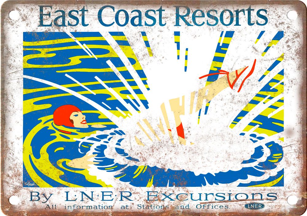 Vintage East Coast Resorts Travel Poster Retro Reproduction