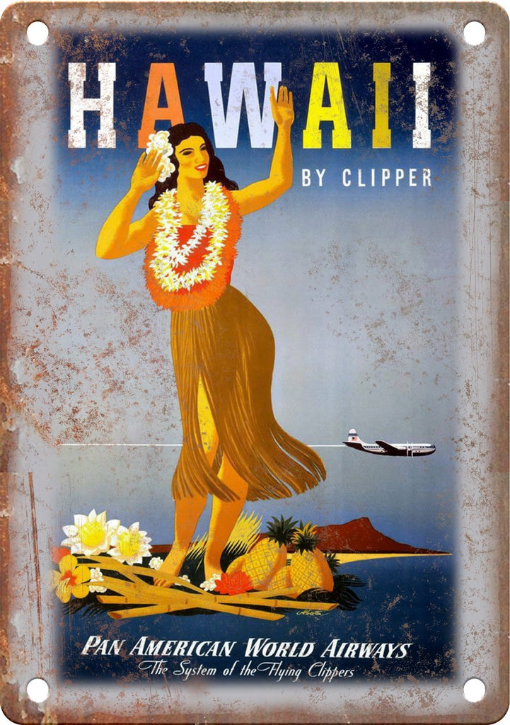 Hawaii Pan American Airways Poster Art Metal Sign