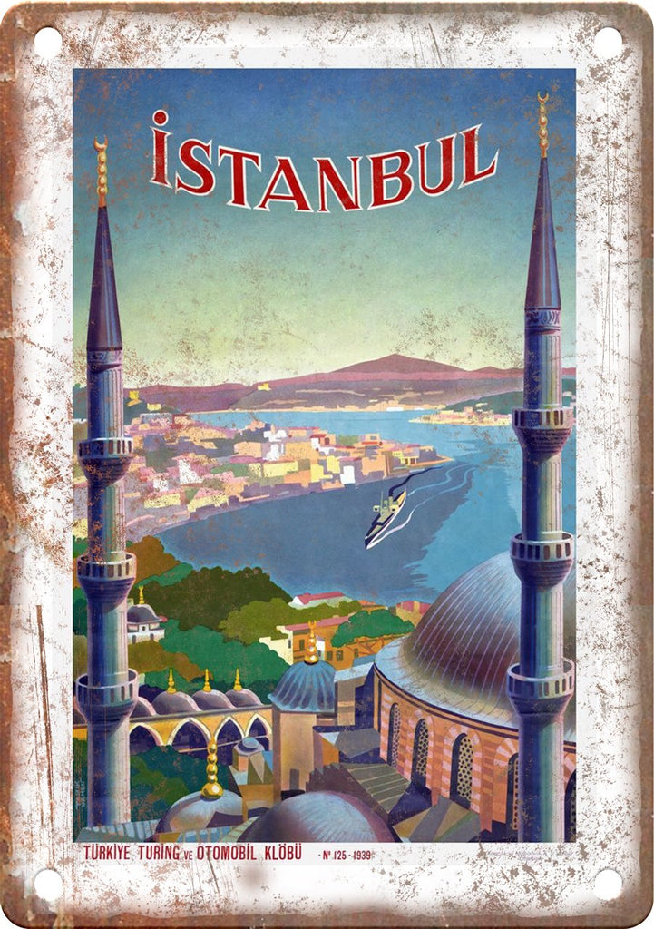 Istanbul Vintage Travel Poster Art Metal Sign