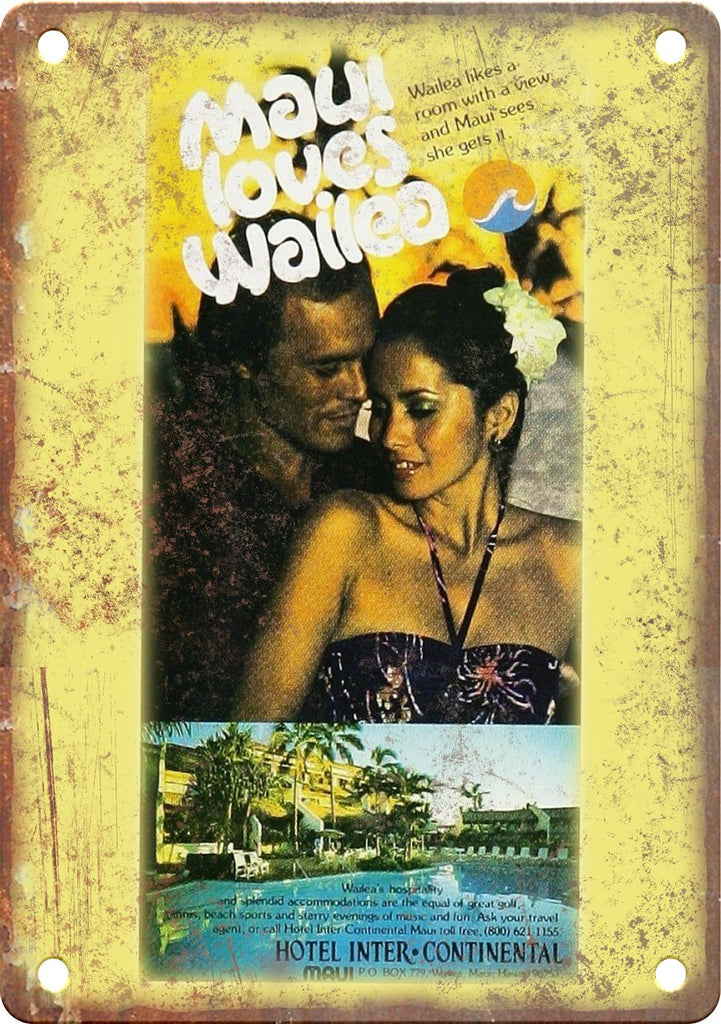 Maui Vintage Travel Poster Art Metal Sign