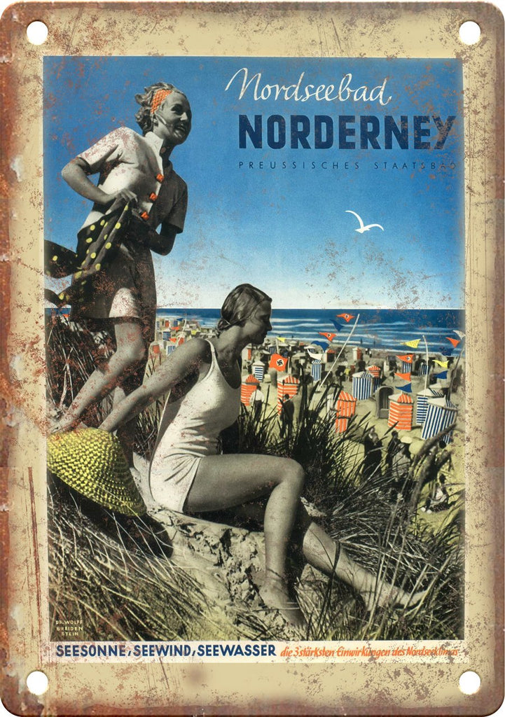 Norderney Vintage Travel Poster Art Metal Sign