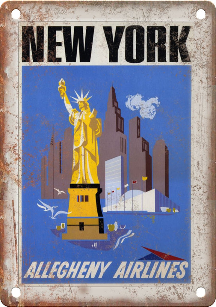New York Allegheny Airlines Poster Metal Sign