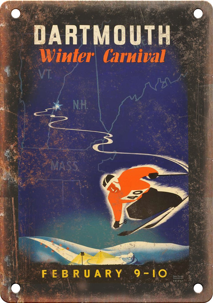 Dartmouth Winter Carnival Travel Poster Metal Sign