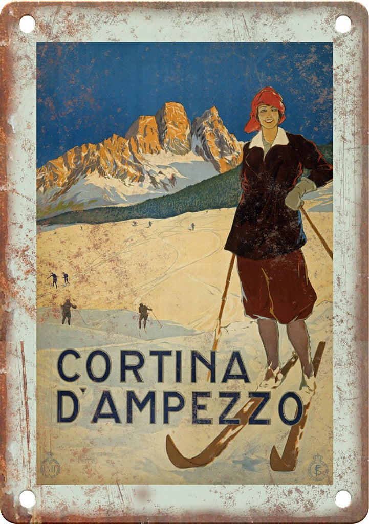 Cortina D'Ampezzo Travel Poster Art Metal Sign