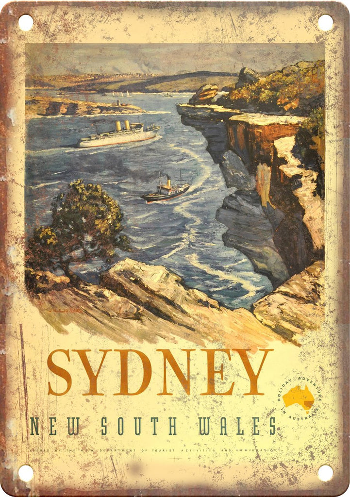 Sydney South Wales Vintage Travel Poster Metal Sign