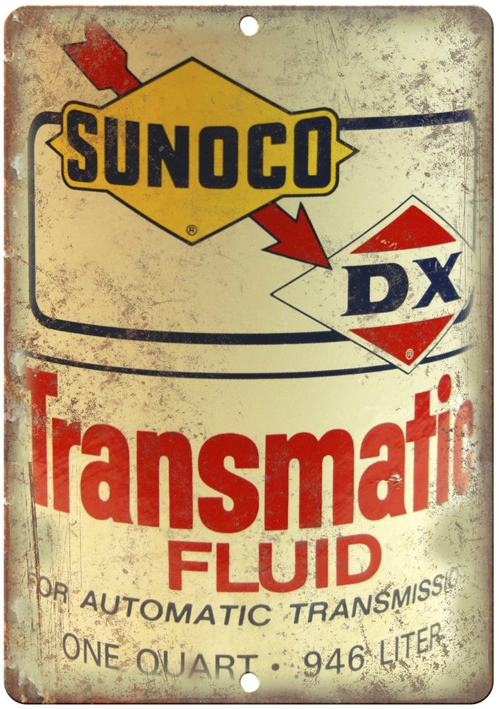 Sunoco Transmatic Fluid Motor Oil Metal Sign