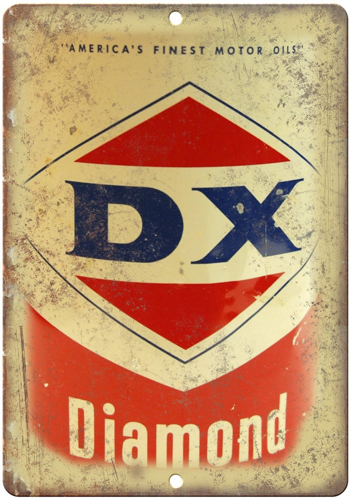 DX Diamond Motor Oil Art Metal Sign