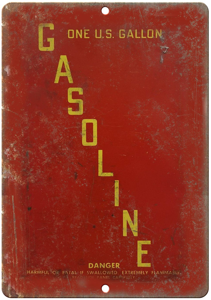 Vintage Gasoline Gallon Can Art Metal Sign
