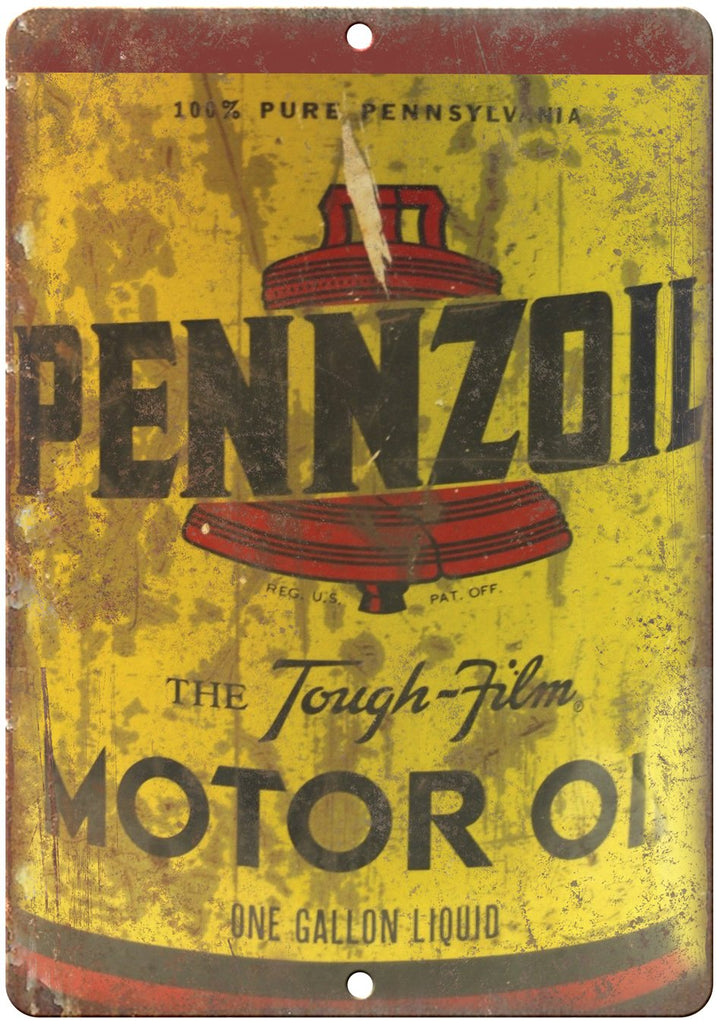 Pennzoil Motor Oil Vintage Can Art Metal Sign