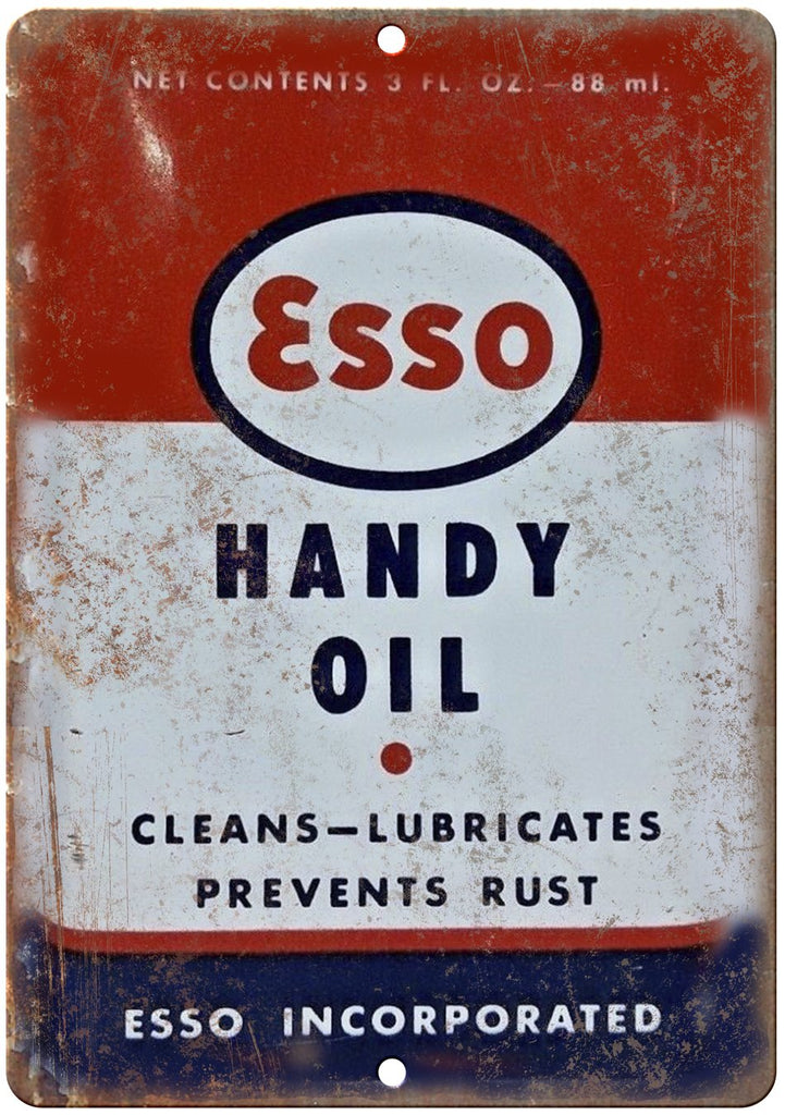 Esso Handy Oil Vintage Can Art Metal Sign