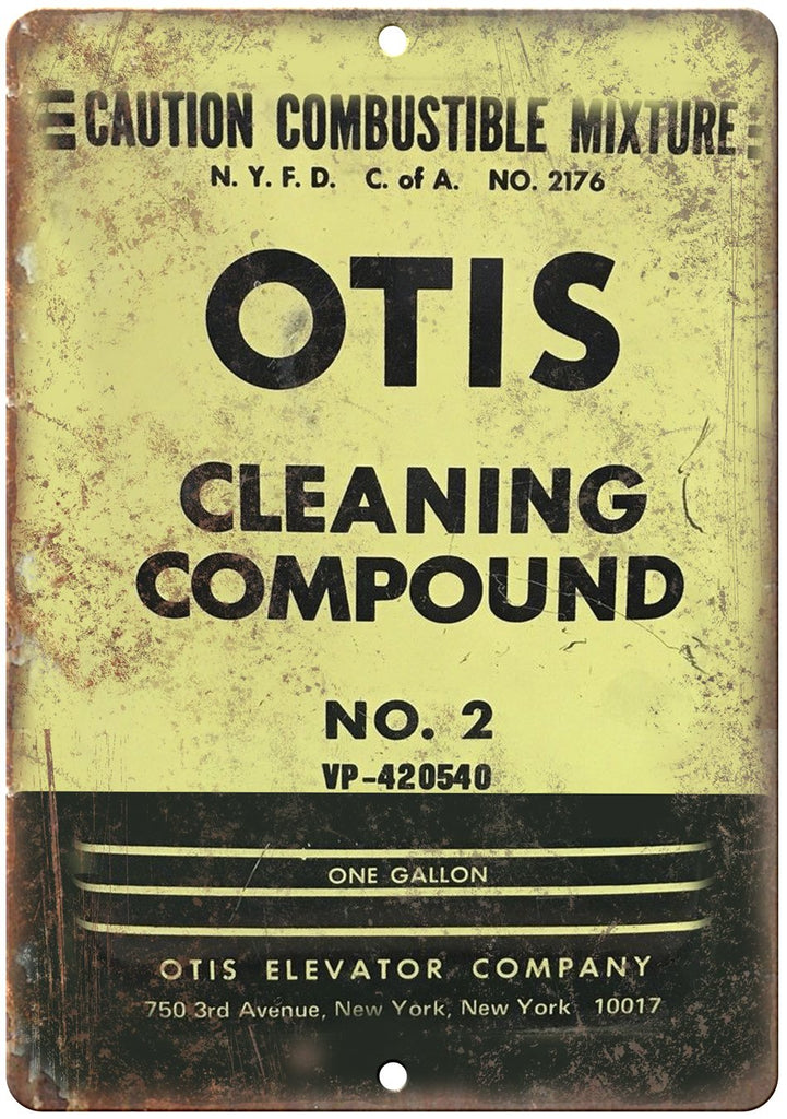 Otis Cleaning Compound Vintage Can Art Metal Sign