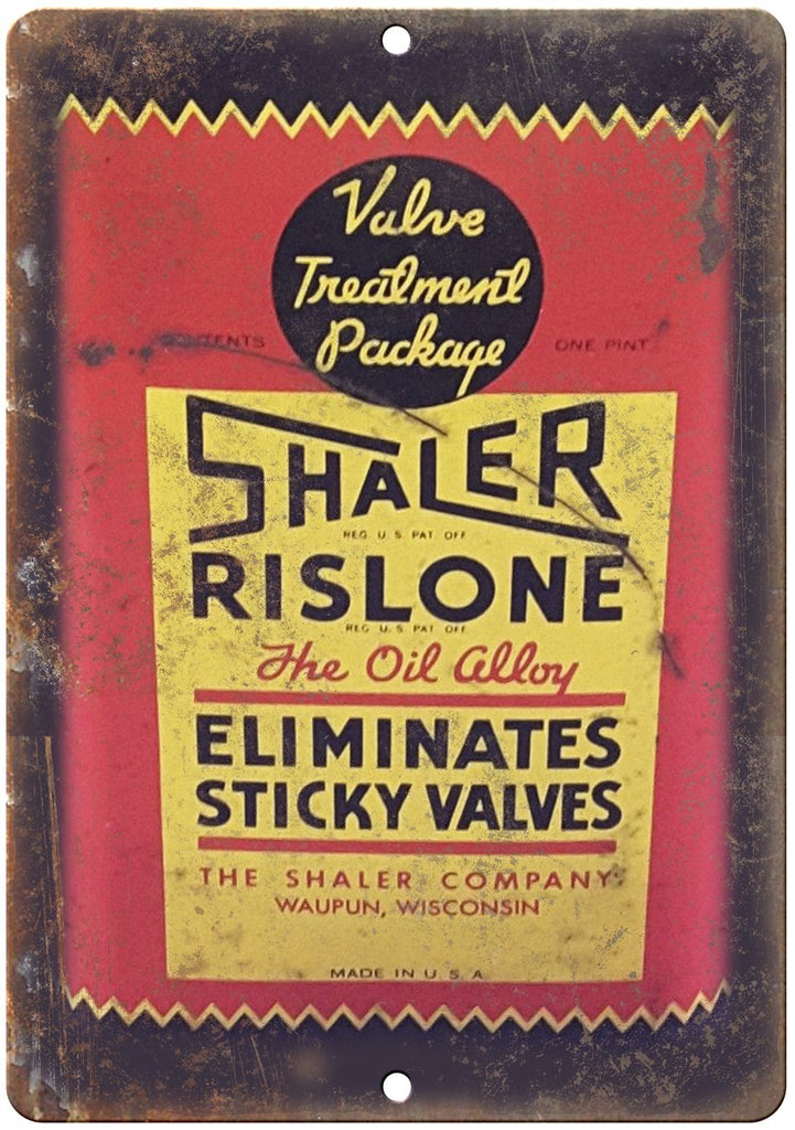 Shaler Rislone Vintage Oil Can Art Metal Sign