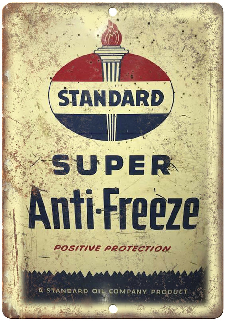 Standard Super Anti-Freeze Can Art  Metal Sign