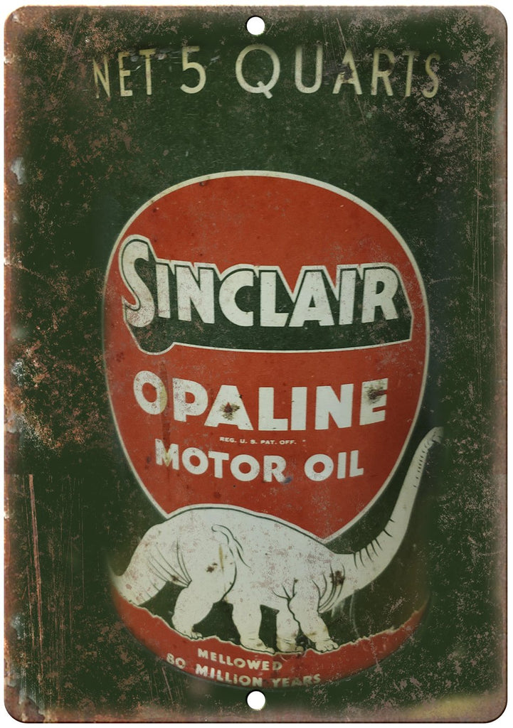 Sinclair Opaline Motor Oil Can Art Metal Sign