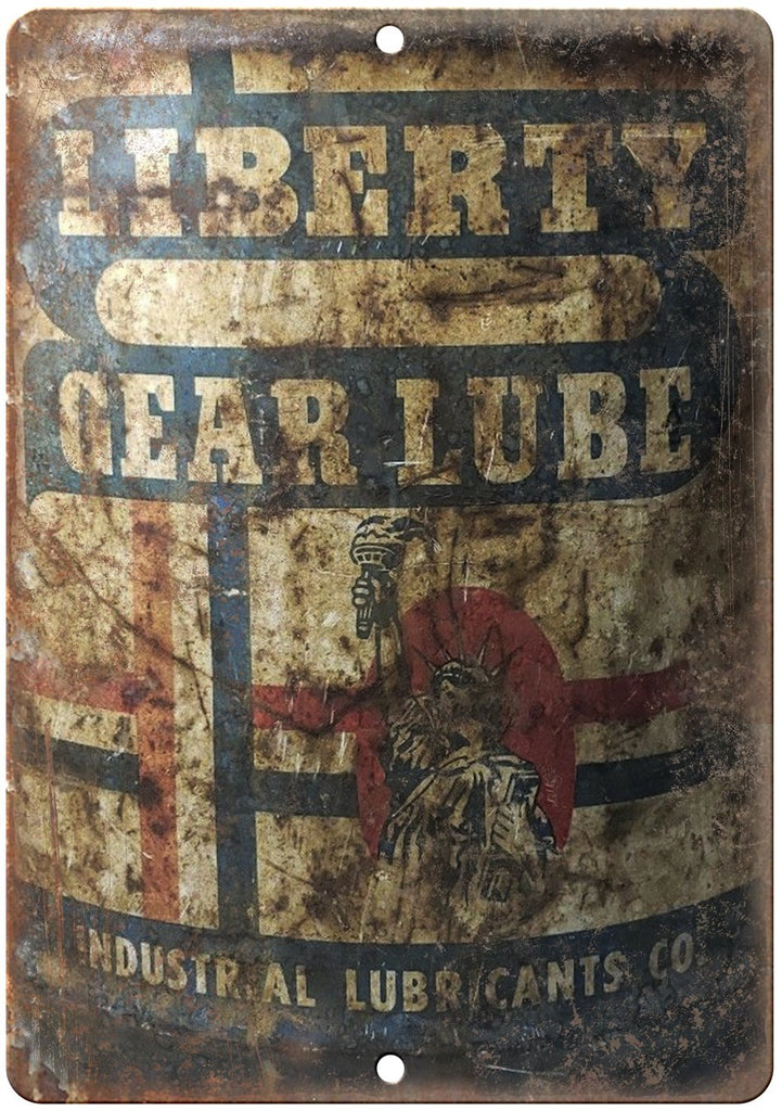 Liberty Industrial Lubricant Oil Can Art Metal Sign