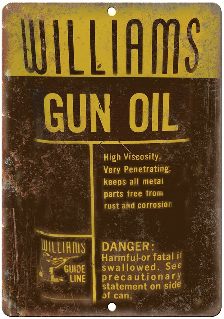 Williams Gun Oil Vintageg Can Art Metal Sign