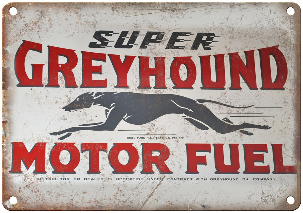 Greyhound Motor Fuel Metal Sign