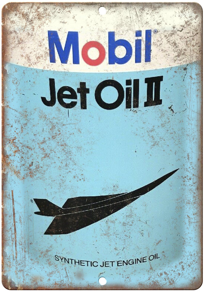 Mobile Synthetic Jet Oil II Can Art Metal Sign