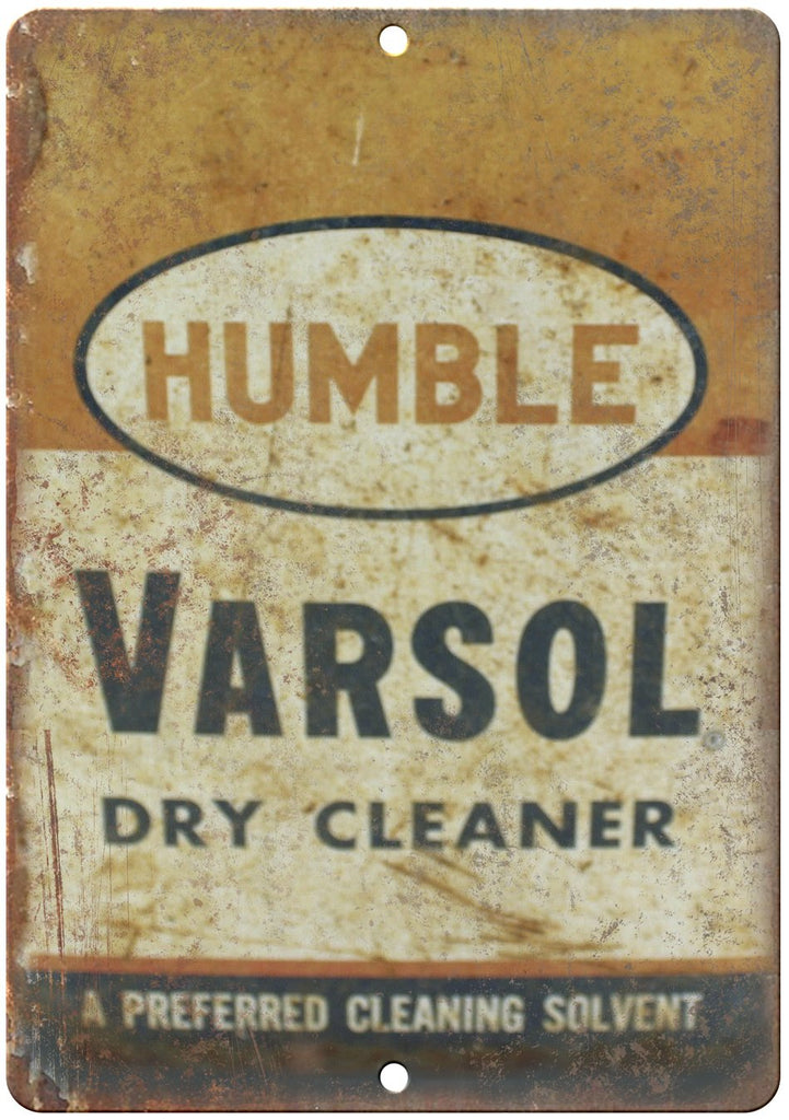 Humble Varsol Dry Cleaner Can Art Metal Sign