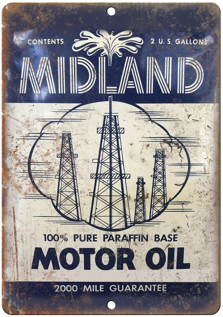 Midland Motor Oil Metal Sign