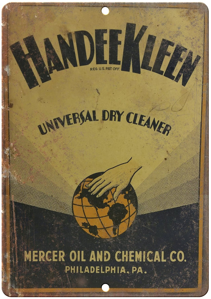HandeeKleen Mercer Oil Vintage Can Art Metal Sign