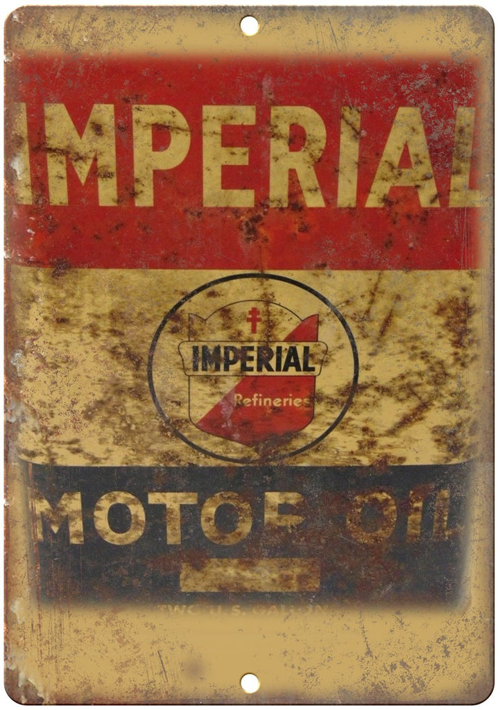 Imperial Motor Oil Vintage Can Art Metal Sign