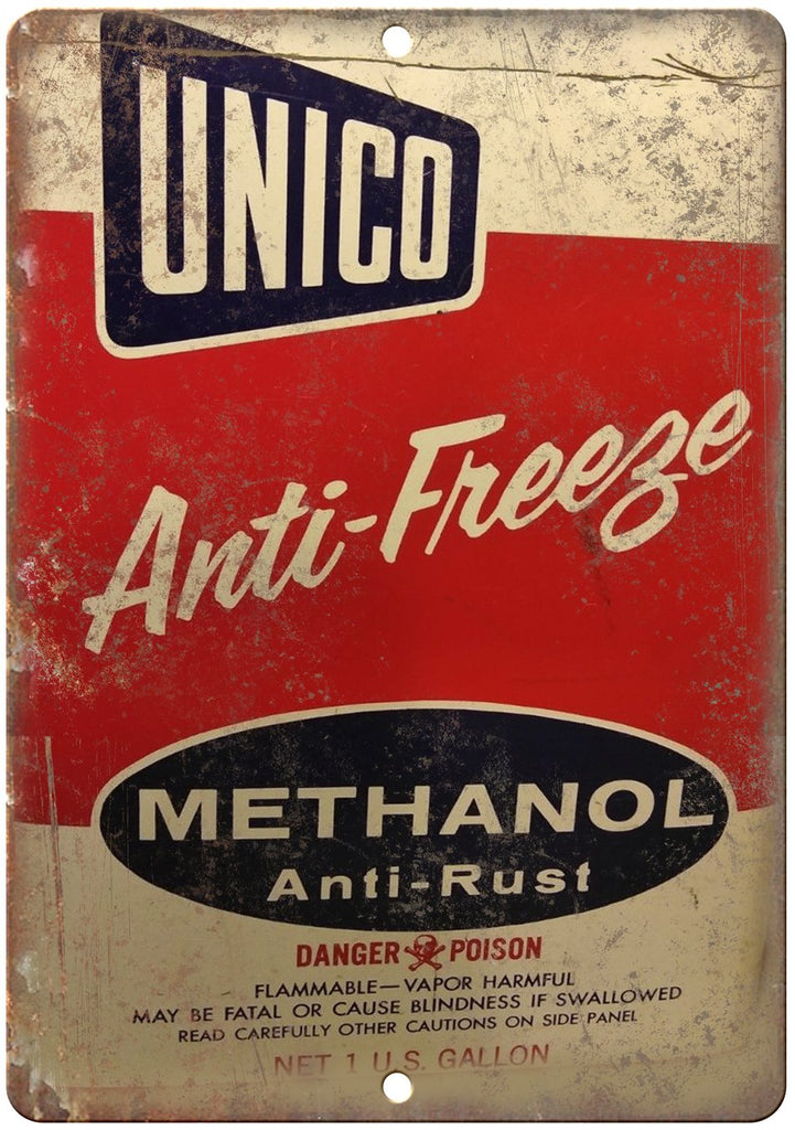 Unico Anti Freeze Vintage Can Art Metal Sign