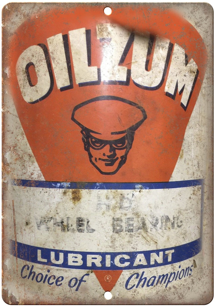 Oilzum Lubricant Porcelain Look Can Metal Sign