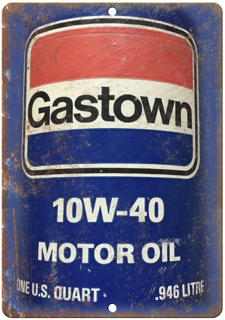 Gastown Motor Oil Vintage Can Art Metal Sign