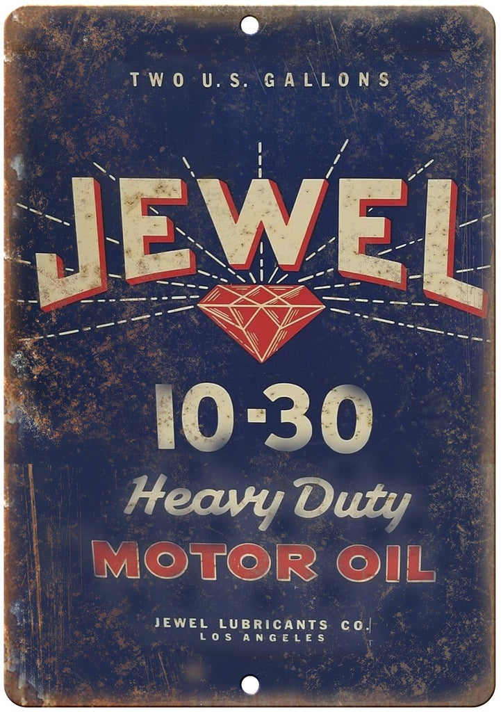 Jewel Motor Oil Porcelain Look Metal Sign
