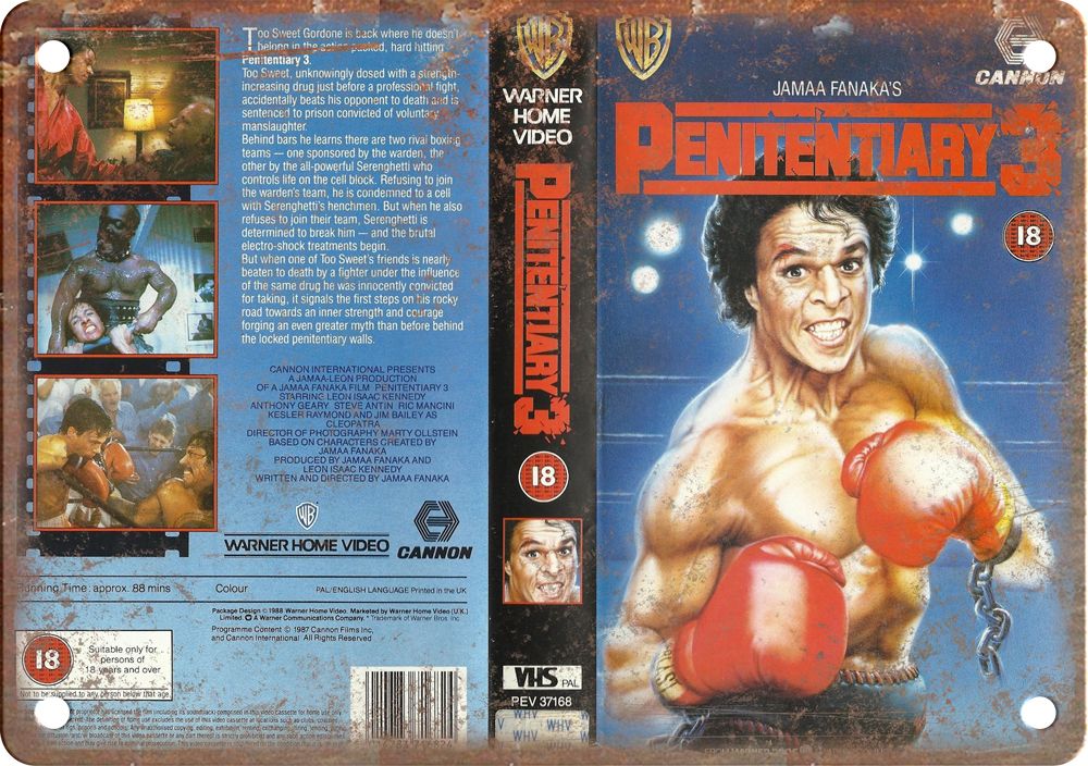 Penitentiary 3 Vintage VHS Cover Art Reproduction Metal Sign