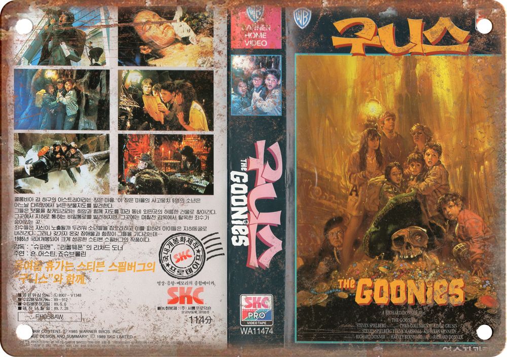 Goonies Vintage VHS Cover Art Reproduction Metal Sign