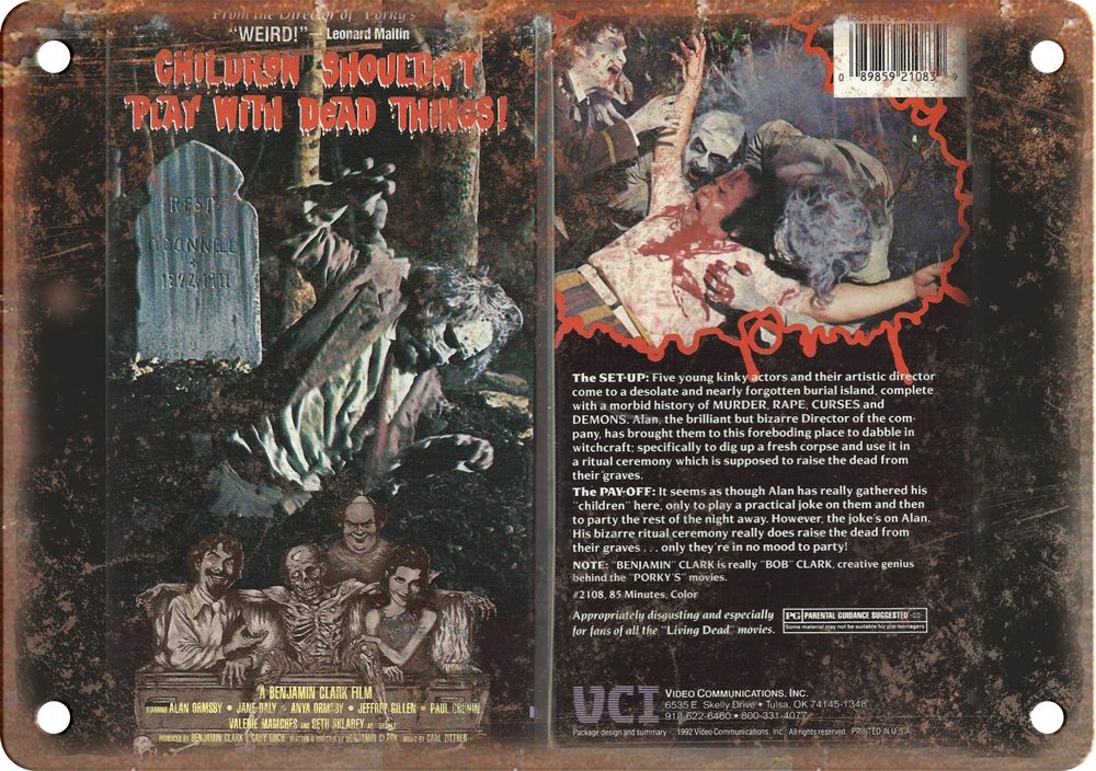 Horror Movie Vintage VHS Cover Art Reproduction Metal Sign