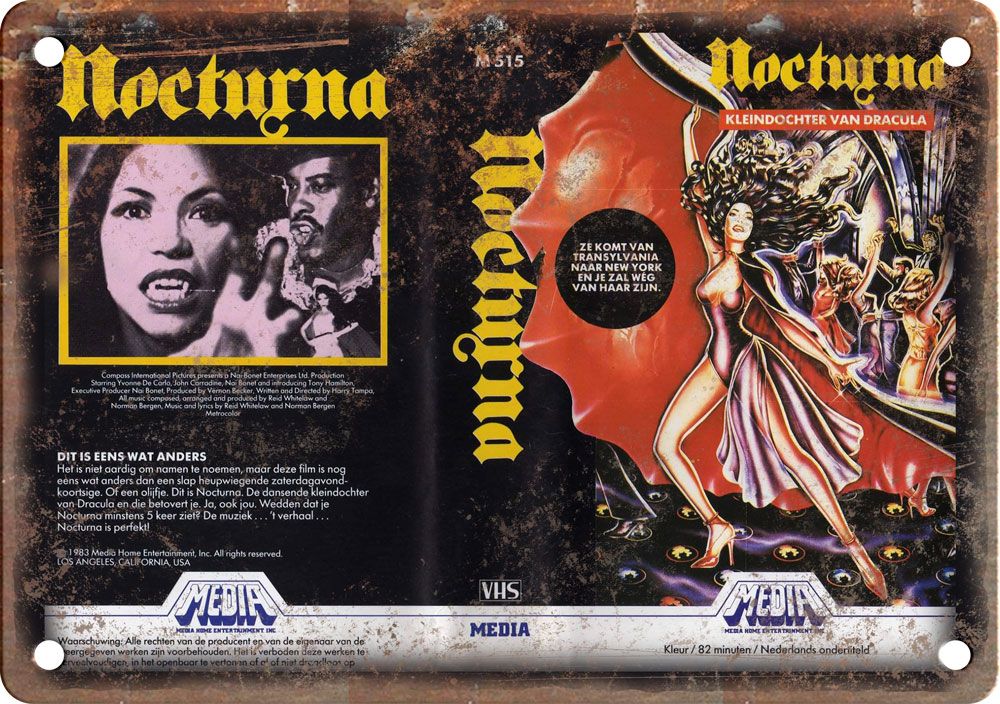 Nochirna Media Vintage VHS Cover Art Reproduction Metal Sign