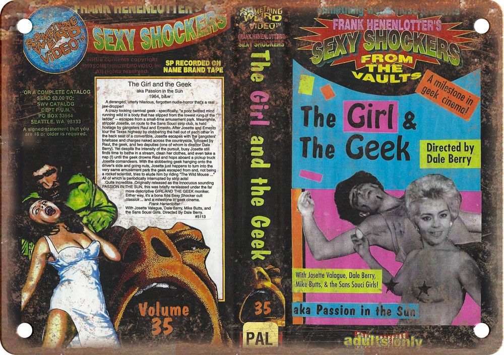 The Girl and the Geek VHS Cover Art Reproduction Metal Sign