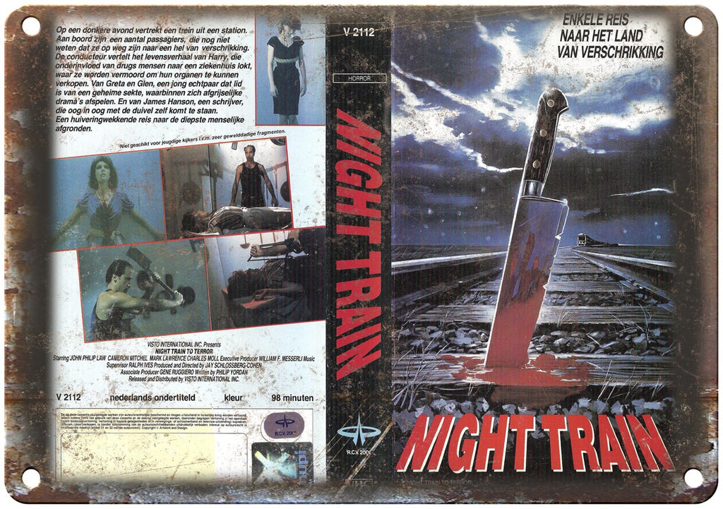 Night Tain VHS Box Art Home Video Metal Sign