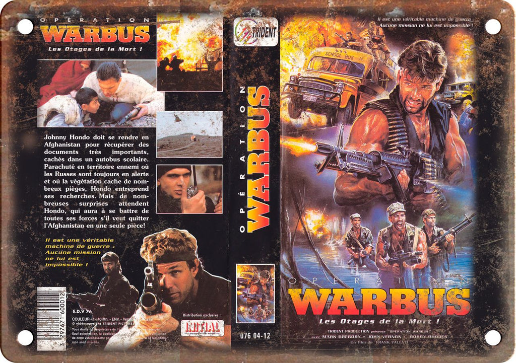 Operation Warbus VHS Cover Art Metal Sign