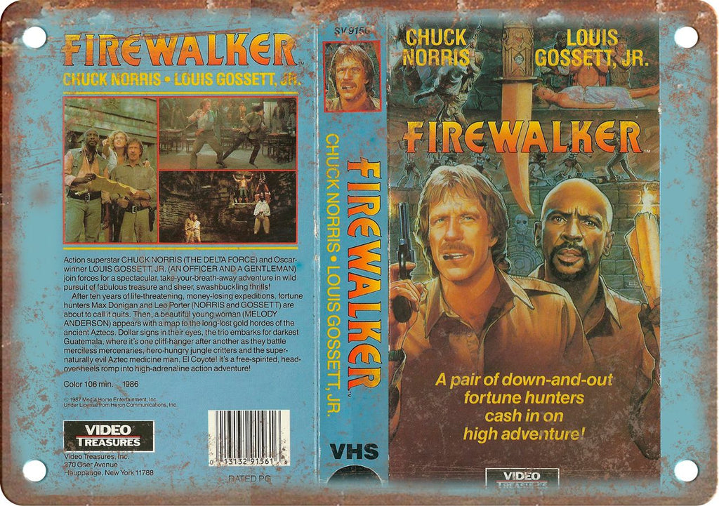 Firewalker Vintage VHS Cover Art Metal Sign