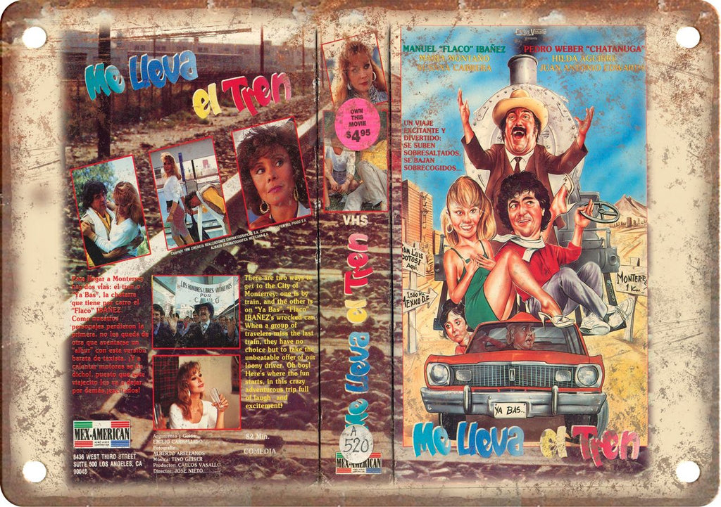 Me Lleva el Tren Vintage VHS Cover Art Metal Sign