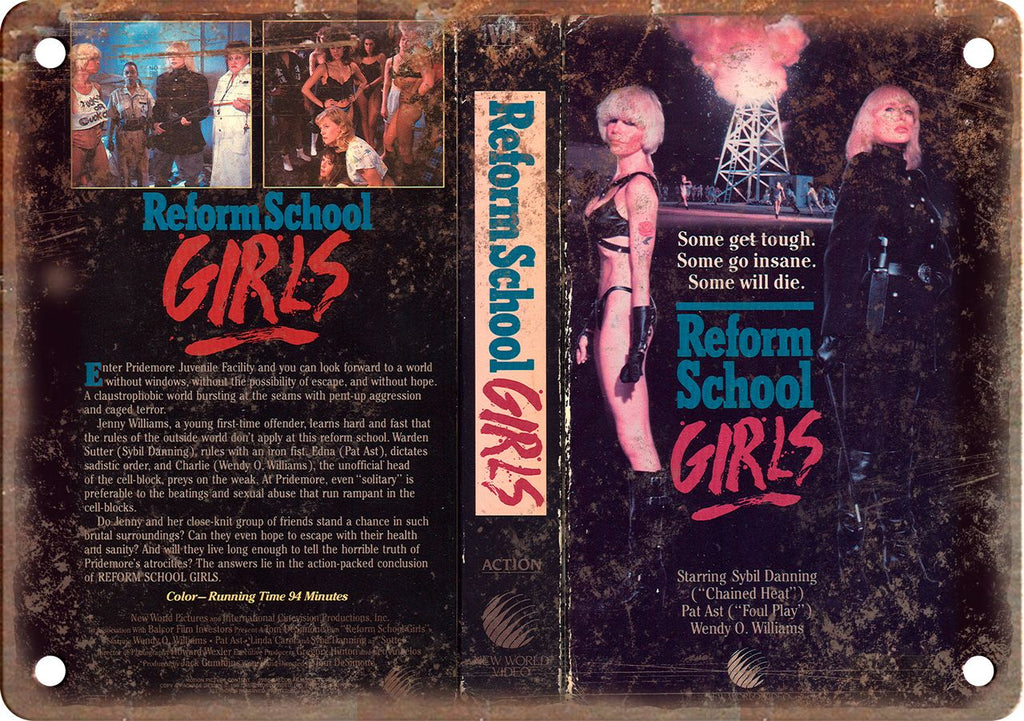 Reform School Girls Vintage VHS Cover Art Metal Sign