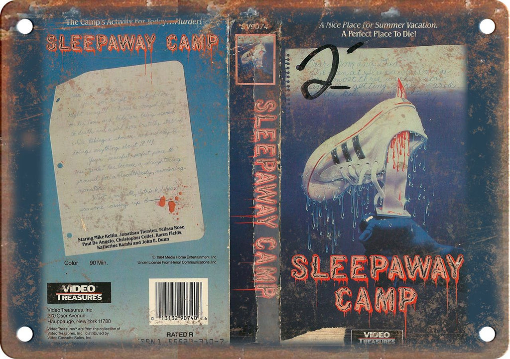 Sleepaway Camp Vintage VHS Cover Art Metal Sign