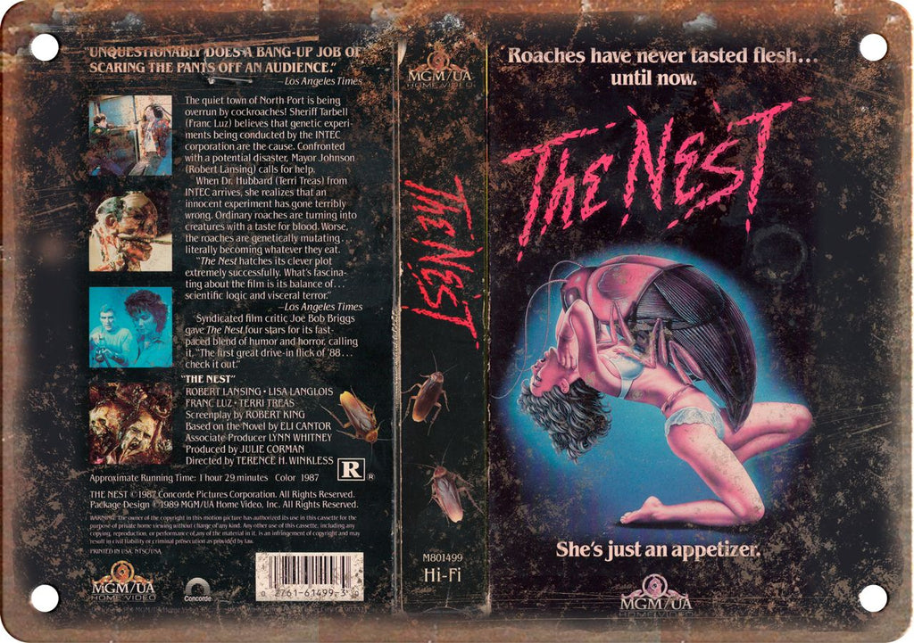 The Nest Vintage VHS Cover Art Metal Sign