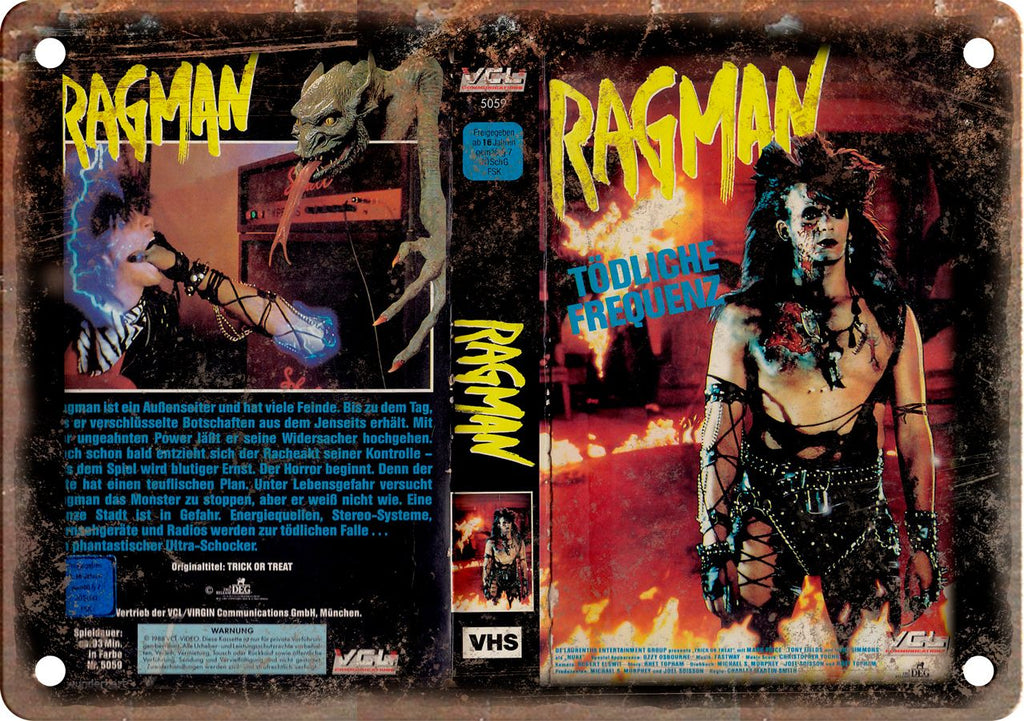 Ragman Vintage VHS Cover Art Metal Sign