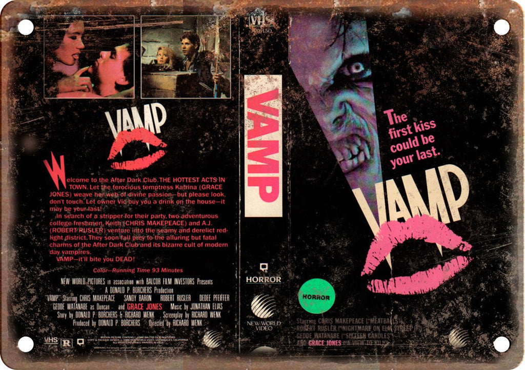 Vamp Horror Vintage VHS Cover Art Metal Sign