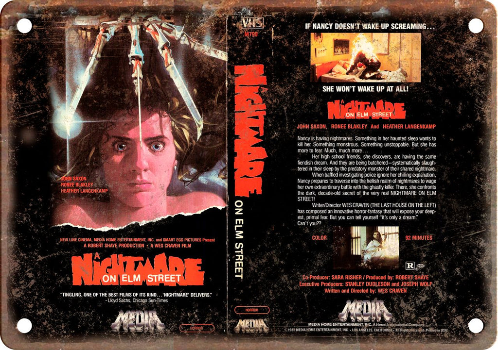 1980s Horror Vintage VHS Cover Art Metal Sign