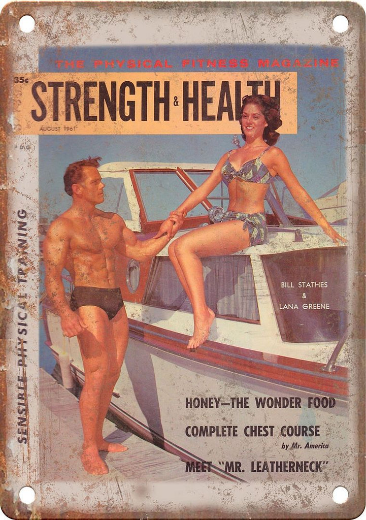 Strength & Health Magazine Metal Sign