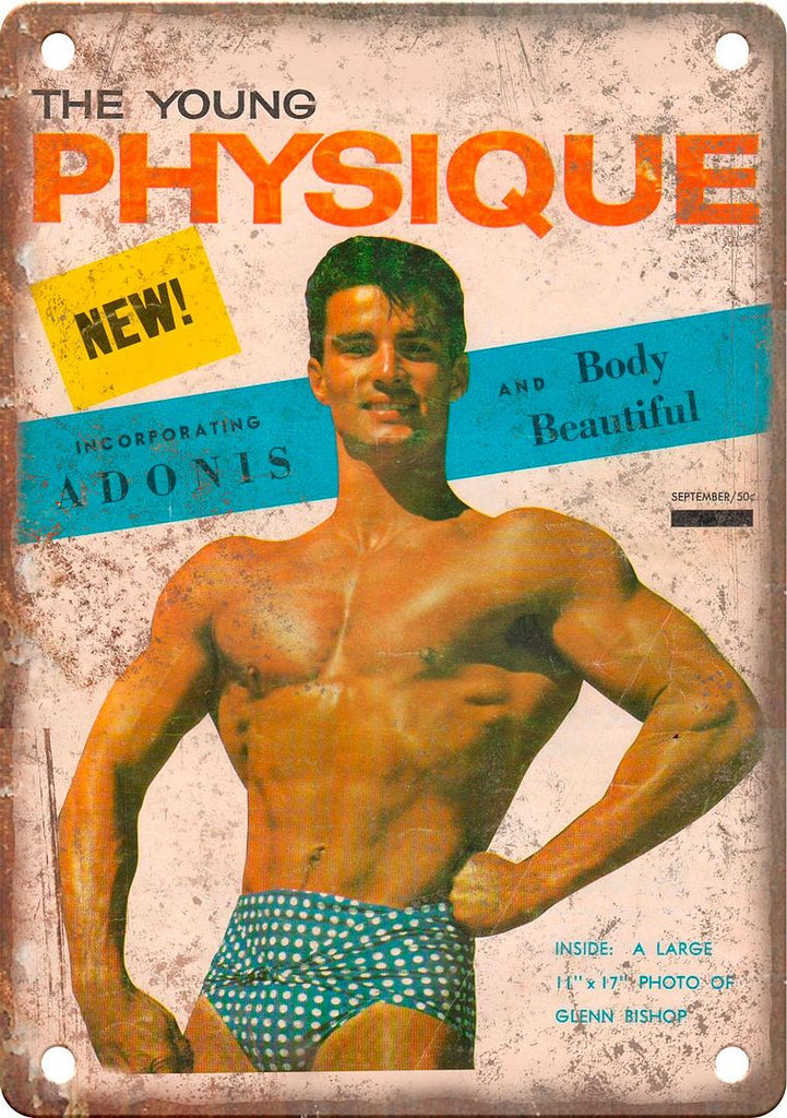 The Young Physique Magazine Adonis Metal Sign