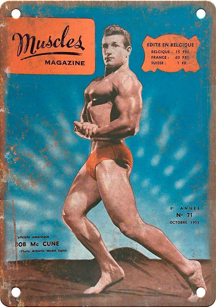 Muscles Weightlifting Magazine Metal Sign